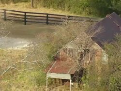 MS AERIAL Shot of farm houses near Edgefield / South Carolina, United States Stock Footage