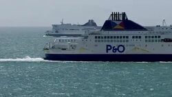 Aerials of Cross Channel Ferries News Clip