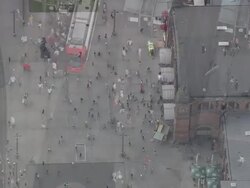 Bremen Train And Tram Station Stock Footage