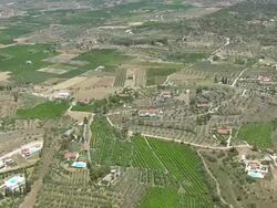 WS AERIAL View of plantations with houses near Nafplio / Nafplio, Peloponnese, Greece Stock Footage