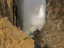 WS View of lower part of Victoria Falls / Livingstone, Southern, Zambia Stock Footage