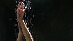 hand water drops Stock Footage