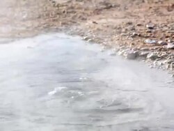 thermal hot springs bubbles - yellowstone national park Stock Footage