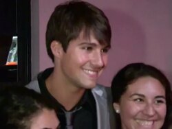 James Maslow greets fans at Hollywood Athletic Clu Stock Footage