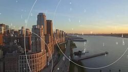 digital data stream symbolizing global business network. financial economy growth concept background Stock Footage