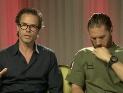 INTERVIEW: Guy Pearce, Tom Hardy  on reading the novel at Lawless Interviews: 65th Cannes Film Festival on May 20, 2012 in Cannes, France (Footage by WireImage Video/Getty Images) Stock Footage