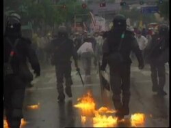 South Korea - Students clash with riot police News Clip
