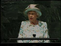 Queen Elizabeth II arrives at UN, speech, visits Ground Zero News Clip