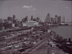 Detroit skyline Stock Footage