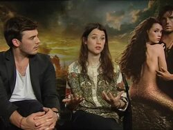 INTERVIEW Astrid Berges-Frisbey, Sam Clafin on their characters at the Pirates of the Caribbean - On Stranger Tides junkets at London England. (Footage by WireImage Video/GettyImages) Stock Footage