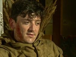 INTERVIEW John Dagleish on the make-up of the team and how different their characters are at the Age of Heroes Set Visit at Haugesund . (Footage by WireImage Video/GettyImages) Stock Footage