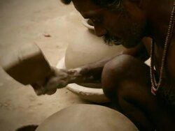 Real people from rural India: Experienced Indian potter making pot. Stock Footage