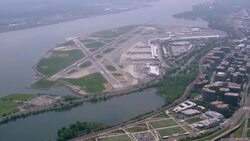 'HA WS AERIAL Shot of Ronald Reagan Washington National Airport / Washington DC, United States' Stock Footage