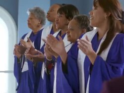 MS Women's gospel choir singing in church / Port Gamble, Washington State, USA Stock Footage