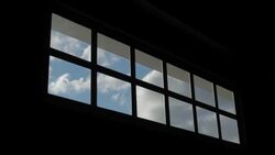 Moving Clouds Time Lapse Outside Garage Window Stock Footage