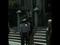 SYND 8-8-73 ATHENS AIRPORT TERRORISTS LEAVE COURT THROUGH ANGRY CROWD News Clip