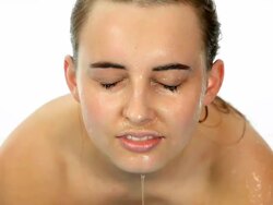 Woman washing her face Stock Footage