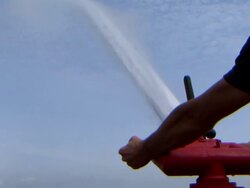 Fire hose machine Stock Footage
