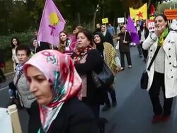 Kurds In Berlin Protest For Kobane Stock Footage