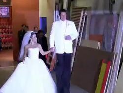 Kelly Ripa & Nick Lachey halloween in halloween costumes as Kim Kardashian and Kris Humpries New York on 10/31/11 (Footage by WireImage Video/Getty Images Entertainment Video) Stock Footage