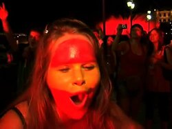 CLEAN: SPAIN, Barcelona : The deafening sounds of cheering, vuvuzelas, firecrackers and cars horns  News Clip