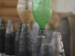 Mortar shells and equipment at weapons factory News Clip