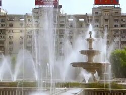 MS ZO View of fountain / Bucharest, Romania Stock Footage