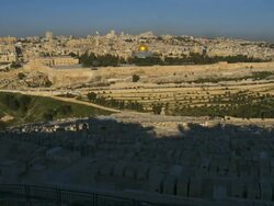 WS T/L View of morning rises over Temple Mount / Jerusalem, Judea, Israel Stock Footage