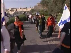 Girls from religious schools in protest against disengagement News Clip