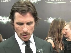 Dark Knight Rises Christian Bale interview Stock Footage