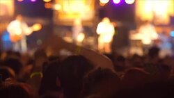 Hands in Air at Music Concert Stock Footage