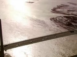 AERIAL, CIRCLING, New M4 Bridge, Gloucestershire, England Stock Footage