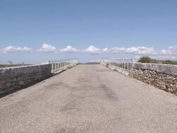 MS View of road od bridge / Apt, Provence, France Stock Footage