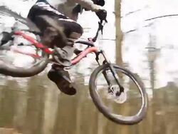 A young man mountain biking. Stock Footage