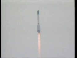 KAZAKHSTAN: ROCKET CARRIES SPACE STATION INTO ORBIT News Clip