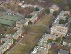 WS AERIAL View of Duke University and baldwin Auditorium / North Carolina, United States Stock Footage