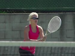 Women playing tennis. - Super Slow Motion - filmed at 240 fps Stock Footage
