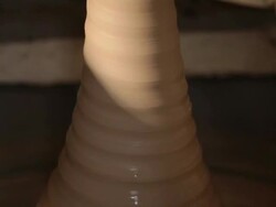 handcraft pottery wheel running in Jingdezhen, Jiangxi province Stock Footage