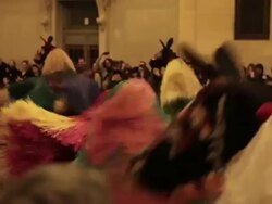 Nick Cave Creates Installation And Performance Piece At NYC's Grand Central Terminal Stock Footage