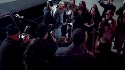 Hip-hop star signs autographs, spins, and glides across red carpet at awards show Stock Footage