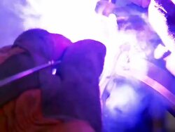 Close Up static - An artisan welds a banjo tension hoop /  California, United States Stock Footage