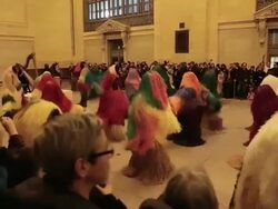 Nick Cave Creates Installation And Performance Piece At NYC's Grand Central Terminal Stock Footage