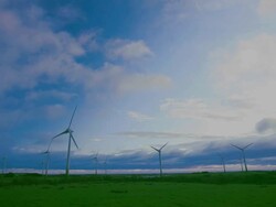 Renewable energy - windfarm Stock Footage