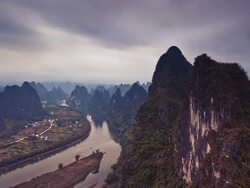 Sunrise of Guilin hills Stock Footage