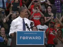US President Barack Obama campaigns Stock Footage