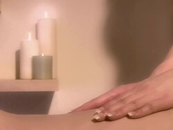 Female back massage in beauty salon Stock Footage