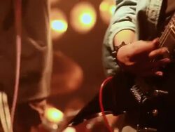 Guitarist playing guitar on the stage, Delhi, India Stock Footage