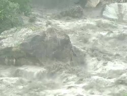 Raging River Flash Flood After Hurricane Stock Footage