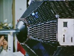 SSS satellite construction Stock Footage