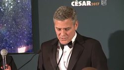 CLEAN : Clooney blasts Trump as Huppert's Elle wins at French Oscars News Clip